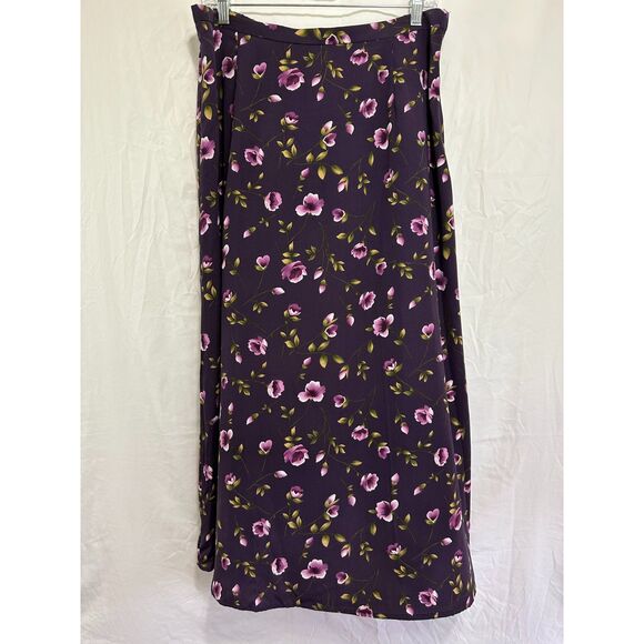 Kathy Lee Women's Vintage Mauve and Floral Midi Skirt Size M - Picture 2 of 2